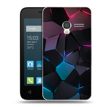 Пластиковый чехол на Alcatel One Touch Pixi 3 (4.0) с принтом Геометрия неона Пластиковый чехол на Alcatel One Touch Pixi 3 (4.0) с принтом Геометрия неона