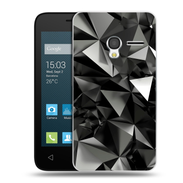 Пластиковый чехол на Alcatel One Touch Pixi 3 (4.0) с принтом Черные кристаллы Пластиковый чехол на Alcatel One Touch Pixi 3 (4.0) с принтом Черные кристаллы