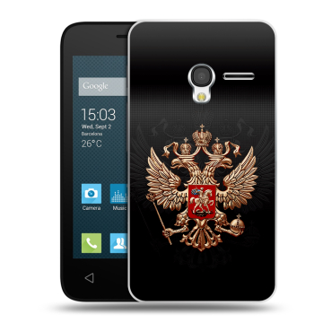 Пластиковый чехол на Alcatel One Touch Pixi 3 (4.0) с принтом Герб России Пластиковый чехол на Alcatel One Touch Pixi 3 (4.0) с принтом Герб России