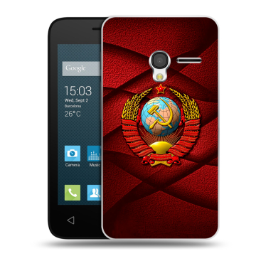 Пластиковый чехол на Alcatel One Touch Pixi 3 (4.0) с принтом Герб СССР Пластиковый чехол на Alcatel One Touch Pixi 3 (4.0) с принтом Герб СССР