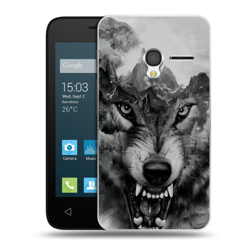 Пластиковый чехол на Alcatel One Touch Pixi 3 (4.0) с принтом Волк Пластиковый чехол на Alcatel One Touch Pixi 3 (4.0) с принтом Волк