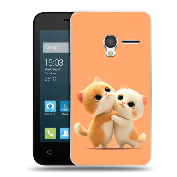 Пластиковый чехол на Alcatel One Touch Pixi 3 (4.0) с принтом Милые котики Пластиковый чехол на Alcatel One Touch Pixi 3 (4.0) с принтом Милые котики