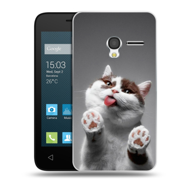 Пластиковый чехол на Alcatel One Touch Pixi 3 (4.0) с принтом Коты Пластиковый чехол на Alcatel One Touch Pixi 3 (4.0) с принтом Коты
