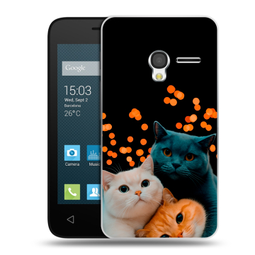Пластиковый чехол на Alcatel One Touch Pixi 3 (4.0) с принтом Кошки Пластиковый чехол на Alcatel One Touch Pixi 3 (4.0) с принтом Кошки