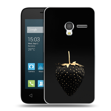 Пластиковый чехол на Alcatel One Touch Pixi 3 (4.0) с принтом Черная клубника Пластиковый чехол на Alcatel One Touch Pixi 3 (4.0) с принтом Черная клубника