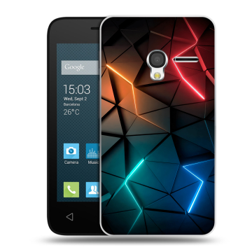 Пластиковый чехол на Alcatel One Touch Pixi 3 (4.0) с принтом Абстракция неон Пластиковый чехол на Alcatel One Touch Pixi 3 (4.0) с принтом Абстракция неон