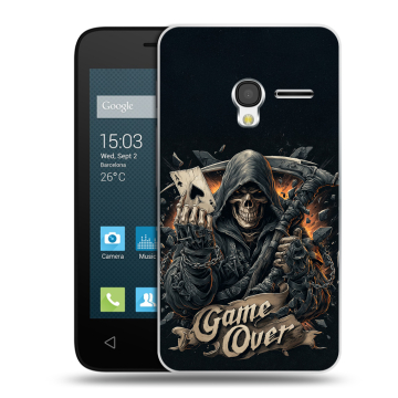 Пластиковый чехол на Alcatel One Touch Pixi 3 (4.0) с принтом Скелет карты Пластиковый чехол на Alcatel One Touch Pixi 3 (4.0) с принтом Скелет карты