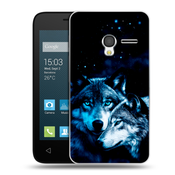 Пластиковый чехол на Alcatel One Touch Pixi 3 (4.0) с принтом Волки Пластиковый чехол на Alcatel One Touch Pixi 3 (4.0) с принтом Волки