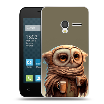 Пластиковый чехол на Alcatel One Touch Pixi 3 (4.0) с принтом Сова Пластиковый чехол на Alcatel One Touch Pixi 3 (4.0) с принтом Сова
