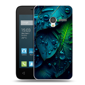 Пластиковый чехол на Alcatel One Touch Pixi 3 (4.0) с принтом Листья Пластиковый чехол на Alcatel One Touch Pixi 3 (4.0) с принтом Листья