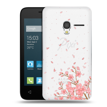 Пластиковый чехол на Alcatel One Touch Pixi 3 (4.0) с принтом Ветка сакуры