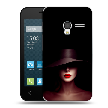 Пластиковый чехол на Alcatel One Touch Pixi 3 (4.0) с принтом Девушка в шляпе