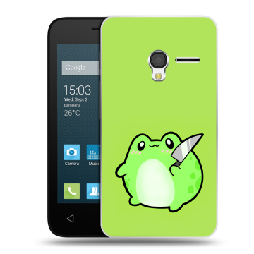 Пластиковый чехол на Alcatel One Touch Pixi 3 (4.0) с принтом Лягушенок