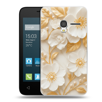 Пластиковый чехол на Alcatel One Touch Pixi 3 (4.0) с принтом Цветы Пластиковый чехол на Alcatel One Touch Pixi 3 (4.0) с принтом Цветы