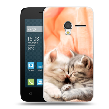 Пластиковый чехол на Alcatel One Touch Pixi 3 (4.0) с принтом Котята