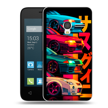Пластиковый чехол на Alcatel One Touch Pixi 3 (4.0) с принтом Гоночные машины Пластиковый чехол на Alcatel One Touch Pixi 3 (4.0) с принтом Гоночные машины