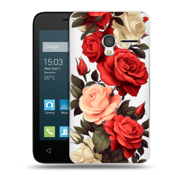 Пластиковый чехол на Alcatel One Touch Pixi 3 (4.0) с принтом Розы