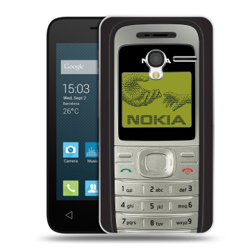 Пластиковый чехол на Alcatel One Touch Pixi 3 (4.0) с принтом Ретро Нокия Пластиковый чехол на Alcatel One Touch Pixi 3 (4.0) с принтом Ретро Нокия