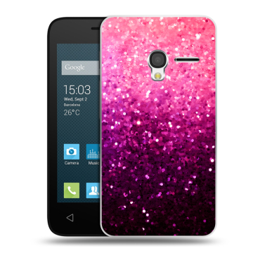 Пластиковый чехол на Alcatel One Touch Pixi 3 (4.0) с принтом Блестки