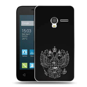 Пластиковый чехол на Alcatel One Touch Pixi 3 (4.0) с принтом Герб России
