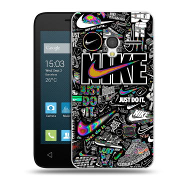 Пластиковый чехол на Alcatel One Touch Pixi 3 (4.0) с принтом Найк