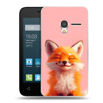Пластиковый чехол на Alcatel One Touch Pixi 3 (4.0) с принтом милая лиса