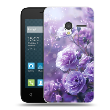 Пластиковый чехол на Alcatel One Touch Pixi 3 (4.0) с принтом Розы цветы