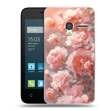 Пластиковый чехол на Alcatel One Touch Pixi 3 (4.0) с принтом Розовые розы