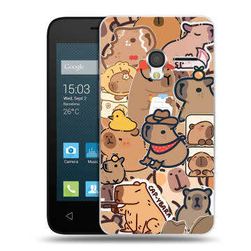 Пластиковый чехол на Alcatel One Touch Pixi 3 (4.0) с принтом капибара