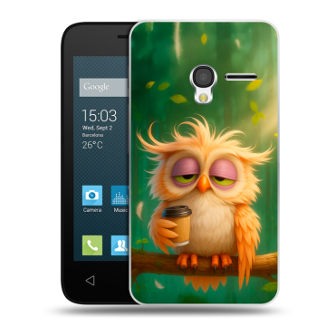 Пластиковый чехол на Alcatel One Touch Pixi 3 (4.0) с принтом сова Пластиковый чехол на Alcatel One Touch Pixi 3 (4.0) с принтом сова