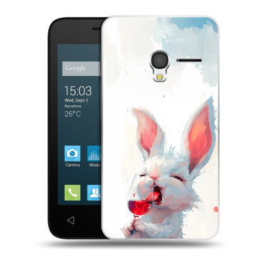 Пластиковый чехол на Alcatel One Touch Pixi 3 (4.0) с принтом кролик зайчик