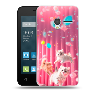 Пластиковый чехол на Alcatel One Touch Pixi 3 (4.0) с принтом милые котики