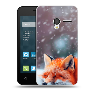 Пластиковый чехол на Alcatel One Touch Pixi 3 (4.0) с принтом лиса