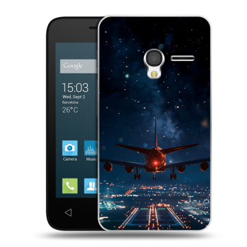 Пластиковый чехол на Alcatel One Touch Pixi 3 (4.0) с принтом самолет