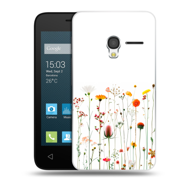 Пластиковый чехол на Alcatel One Touch Pixi 3 (4.0) с принтом цветы