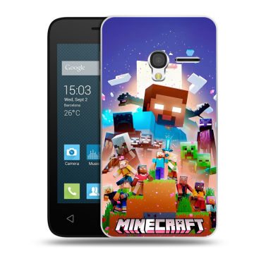 Пластиковый чехол на Alcatel One Touch Pixi 3 (4.0) с принтом Майнкрафт Minecraft