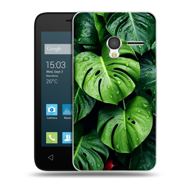 Пластиковый чехол на Alcatel One Touch Pixi 3 (4.0) с принтом Листья