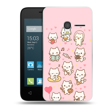 Пластиковый чехол на Alcatel One Touch Pixi 3 (4.0) с принтом Hello Kitty Хелоу Кити
