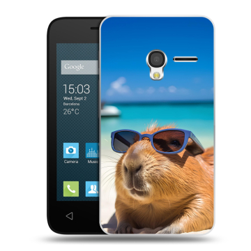 Пластиковый чехол на Alcatel One Touch Pixi 3 (4.0) с принтом Капибара Пластиковый чехол на Alcatel One Touch Pixi 3 (4.0) с принтом Капибара