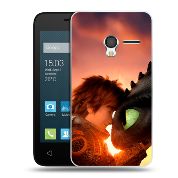 Пластиковый чехол на Alcatel One Touch Pixi 3 (4.0) с принтом Как приручить дракона