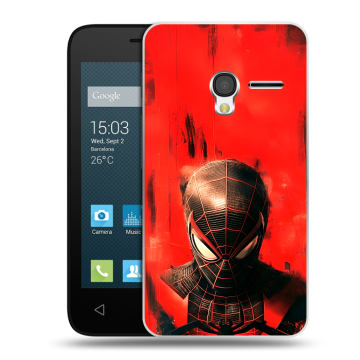 Пластиковый чехол на Alcatel One Touch Pixi 3 (4.0) с принтом человек паук spiderman Пластиковый чехол на Alcatel One Touch Pixi 3 (4.0) с принтом человек паук spiderman