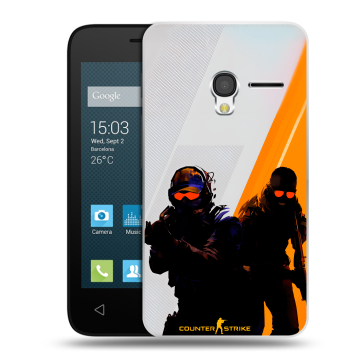 Пластиковый чехол на Alcatel One Touch Pixi 3 (4.0) с принтом Контер страйк Counter strike