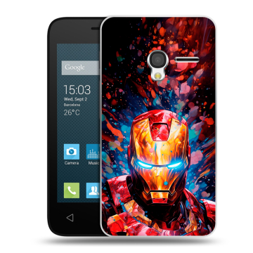 Пластиковый чехол на Alcatel One Touch Pixi 3 (4.0) с принтом Железный человек Ironman