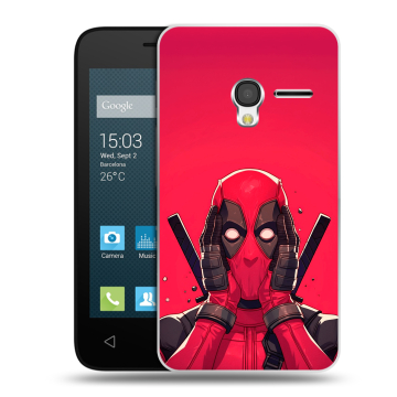 Пластиковый чехол на Alcatel One Touch Pixi 3 (4.0) с принтом Дедпул Deadpool
