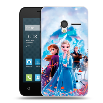 Пластиковый чехол на Alcatel One Touch Pixi 3 (4.0) с принтом Холодное сердце Frozen Пластиковый чехол на Alcatel One Touch Pixi 3 (4.0) с принтом Холодное сердце Frozen