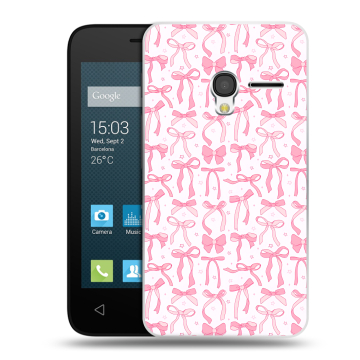 Пластиковый чехол на Alcatel One Touch Pixi 3 (4.0) с принтом Розовые бантики