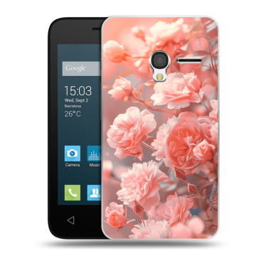 Пластиковый чехол на Alcatel One Touch Pixi 3 (4.0) с принтом Розы цветы Пластиковый чехол на Alcatel One Touch Pixi 3 (4.0) с принтом Розы цветы
