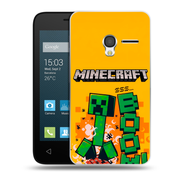 Пластиковый чехол на Alcatel One Touch Pixi 3 (4.0) с принтом Майнкрафт Minecraft