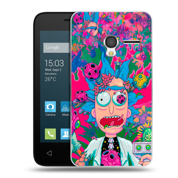 Пластиковый чехол на Alcatel One Touch Pixi 3 (4.0) с принтом Рик и Морти Rick Morty