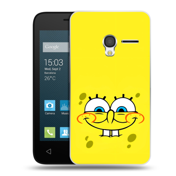 Пластиковый чехол на Alcatel One Touch Pixi 3 (4.0) с принтом спанчбоб спанч боб Пластиковый чехол на Alcatel One Touch Pixi 3 (4.0) с принтом спанчбоб спанч боб